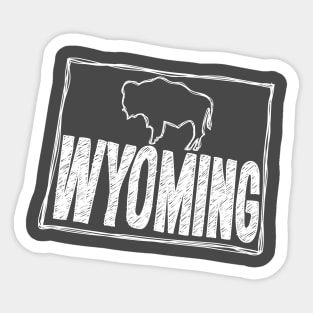 Wyoming (White Graphic) Sticker